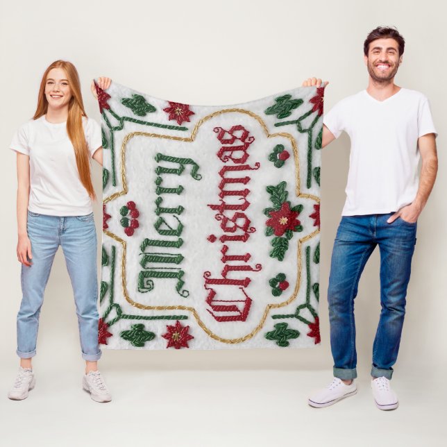Cosy Christmas: Embroidered Fleece Blankets (In Situ)