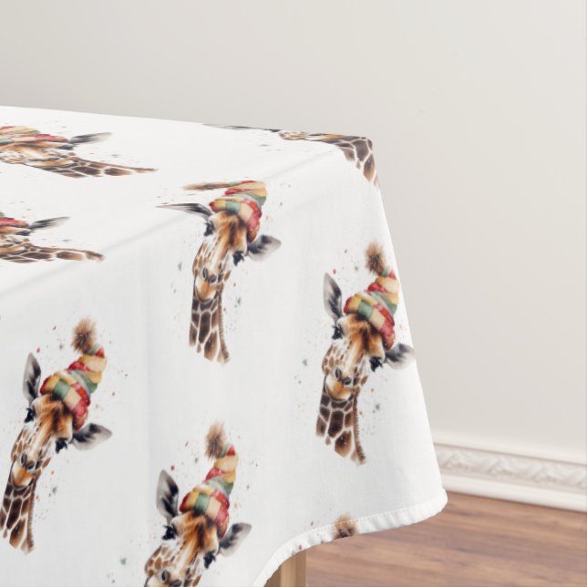 Cosy Christmas Giraffe Tablecloth (In Situ)