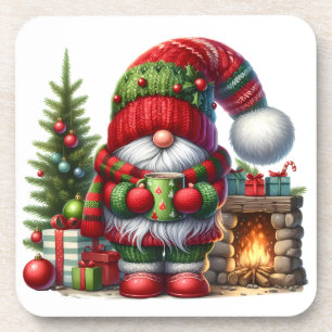 Cosy Christmas Gnome Art – Festive Holiday Coaster