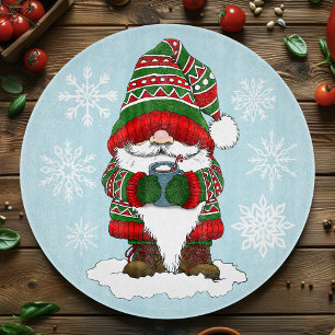 Cosy Christmas Gnome Red Green Winter Cute Cutting Board