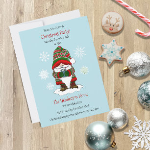 Cosy Christmas Gnome Red Green Winter Cute Invitation