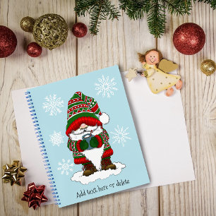 Cosy Christmas Gnome Red Green Winter Cute Notebook