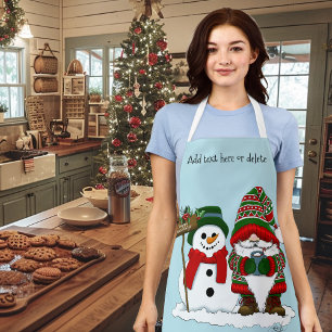 Cosy Christmas Gnome Snowman Winter Holiday Cute Apron