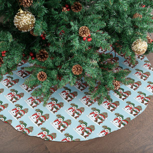 Cosy Christmas Gnome Snowman Winter Holiday Cute Brushed Polyester Tree Skirt
