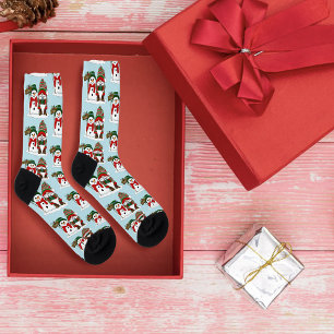 Cosy Christmas Gnome Snowman Winter Holiday Cute Socks