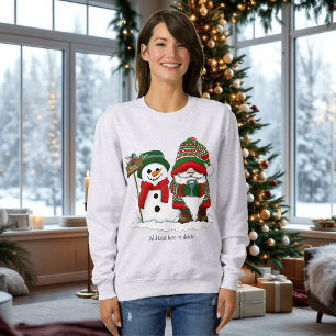 Cosy Christmas Gnome Snowman Winter Holiday Cute Sweatshirt