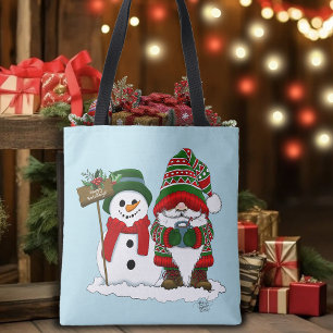 Cosy Christmas Gnome Snowman Winter Holiday Cute Tote Bag