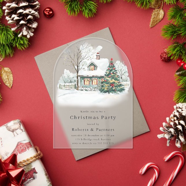 Cosy Christmas Holiday or Christmas Party Acrylic Invitations (Insitu (Holiday))