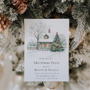 Cosy Christmas Holiday or Christmas Party Invitation