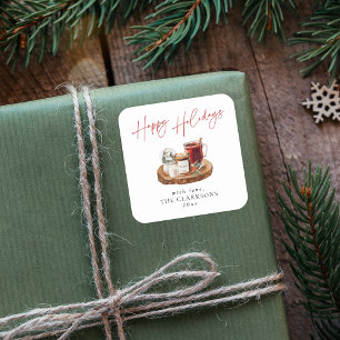 Cosy Christmas Holiday  Square Sticker