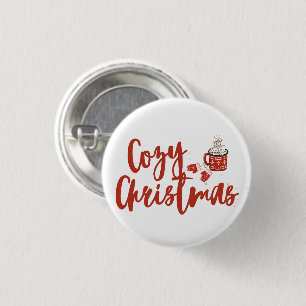 Cosy Christmas: Hot Cocoa & Mittens Design 3 Cm Round Badge