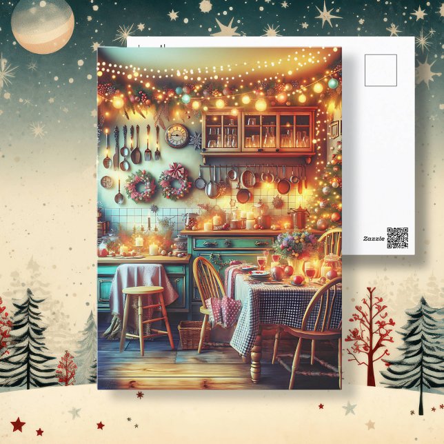 Cosy Christmas in Festive Kitchen Postcard (Creator Uploaded)