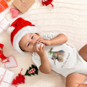 Cosy Christmas Kiwi, custom Baby Bodysuit