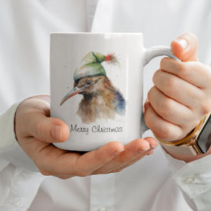 Cosy Christmas Kiwi, custom Coffee Mug