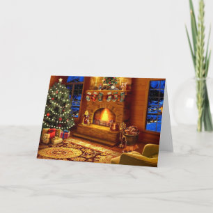 Cosy Christmas Living room Holiday Card