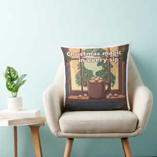 Cosy Christmas Magic Festive Hot Chocolate Cushion