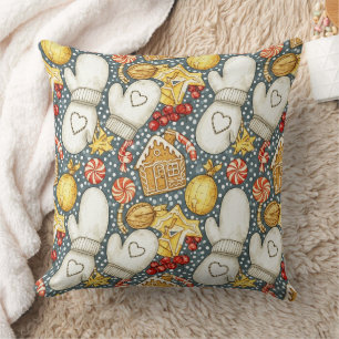 Cosy Christmas Mittens & Gingerbread Cushion