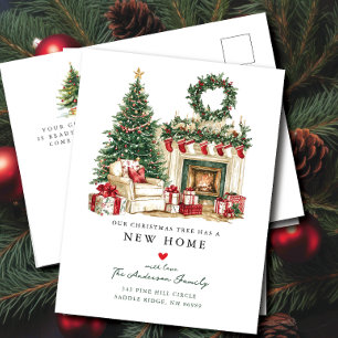 Cosy Christmas Moving  Announcement  Postcard