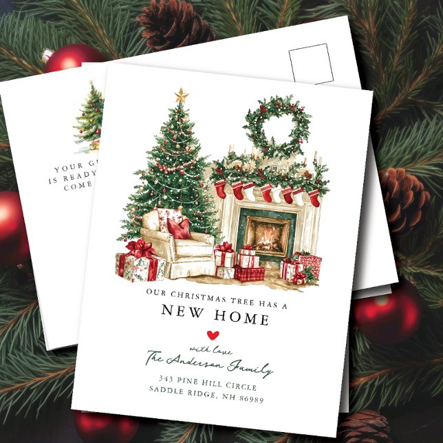 Cosy Christmas Moving  Announcement  Postcard (Creator Uploaded)