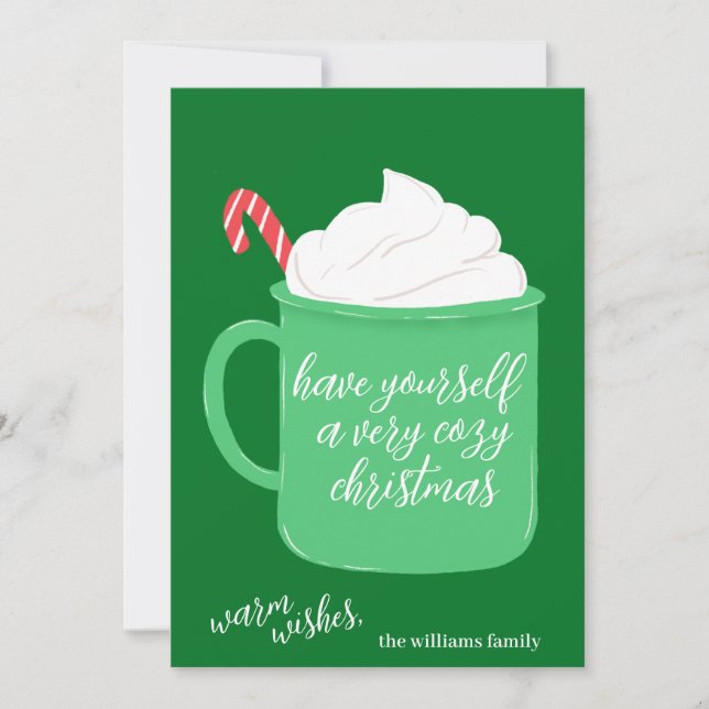 Cosy Christmas Mug Photo Christmas Card (Front)