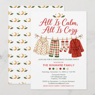 Cosy Christmas Pajama Party Invitation