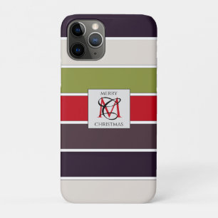 Cosy Christmas Pastel Colour Palette Monogram iPhone 11 Pro Case