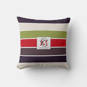 Cosy Christmas Pastel Colour Palette Monogram Cushion