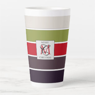 Cosy Christmas Pastel Colour Palette Monogram Latte Mug