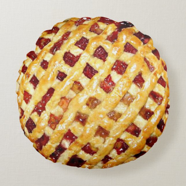 Cosy Christmas Pie Photo Round Cushion (Front)