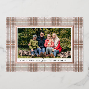Cosy Christmas Plaid Foil Holiday Card