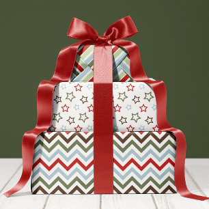 Cosy Christmas Red And Green Holiday Wrapping Paper Sheet