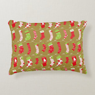Cosy Christmas Retro Winter Socks Decorative Cushion