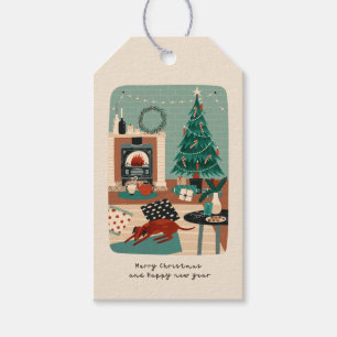Cosy Christmas scene at home Gift Tags