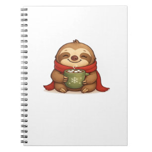 Cosy Christmas Sloth with Hot Chocolate � Cute Win Notebook