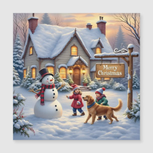 Cosy Christmas Snow Scene Art
