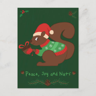 Cosy Christmas Squirrel Holiday Postcard