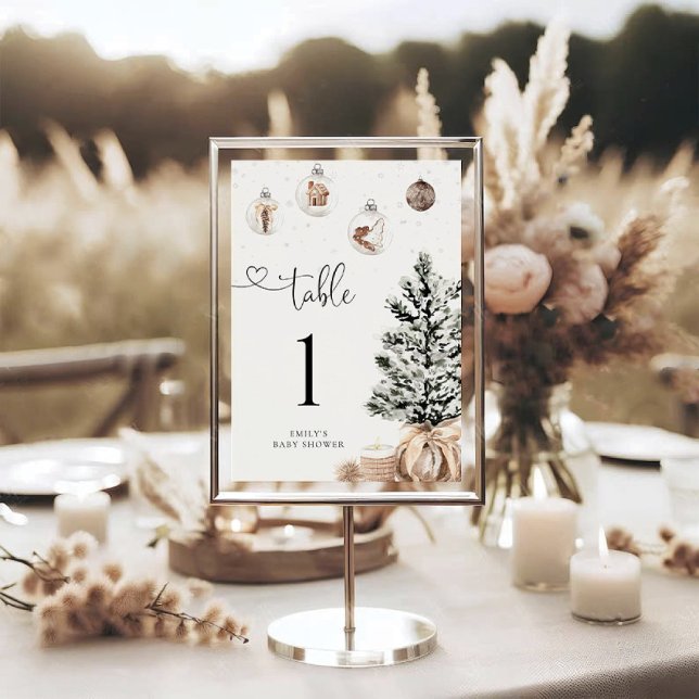 Cosy Christmas Table Number Card (Creator Uploaded)