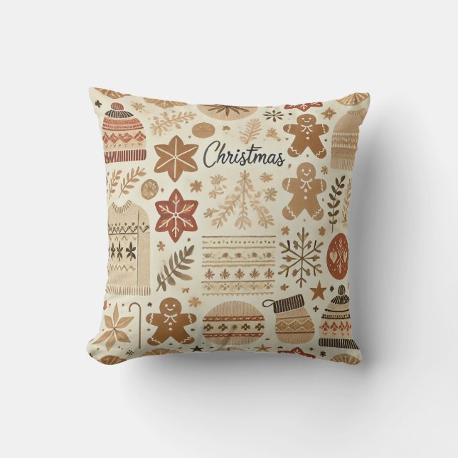 Cosy Christmas-Themed Cushion & Bedding Pattern (Front)