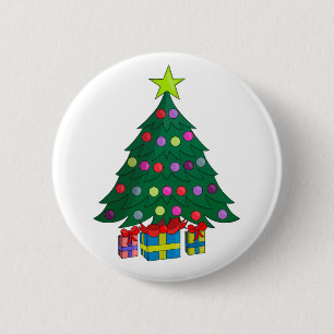 Cosy Christmas Tree 6 Cm Round Badge
