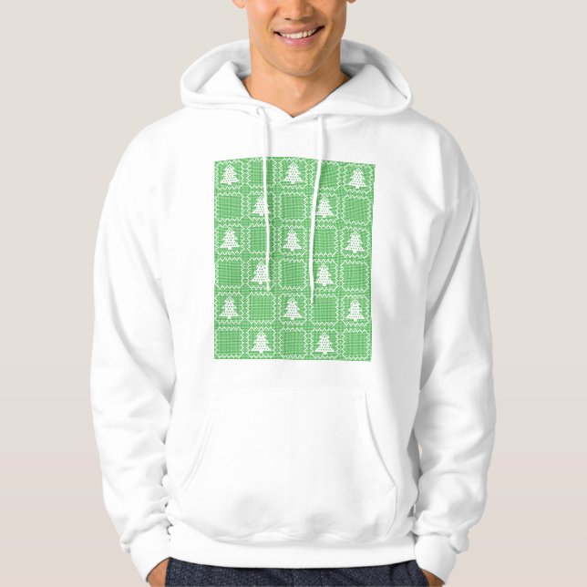 Cosy Christmas tree ugly sweater chequered pattern (Front)