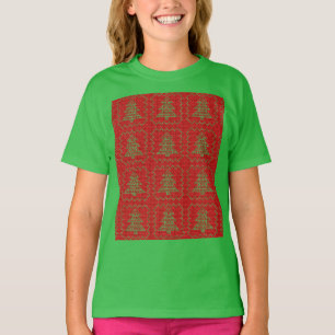 Cosy Christmas tree ugly sweater chequered pattern