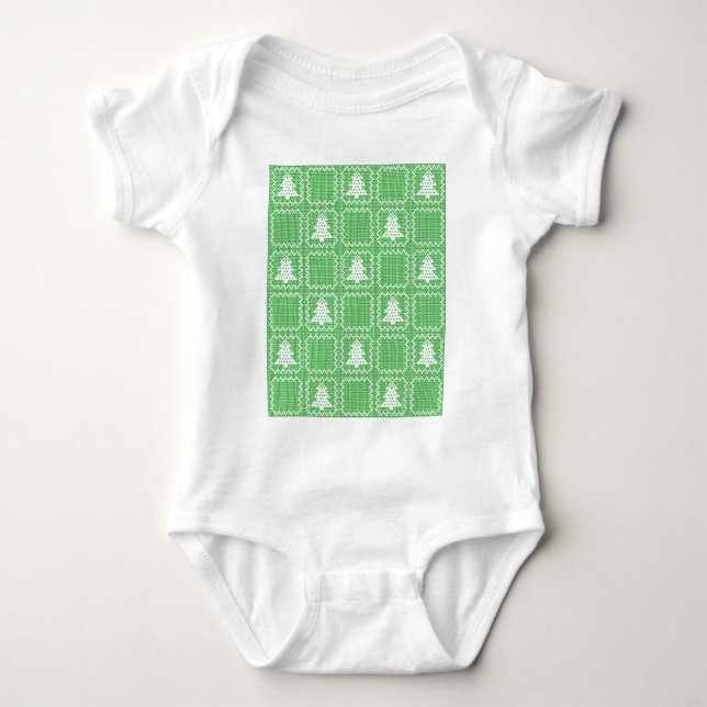 Cosy Christmas tree ugly sweater chequered pattern (Front)