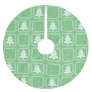 Cosy Christmas tree ugly sweater chequered pattern Brushed Polyester Tree Skirt