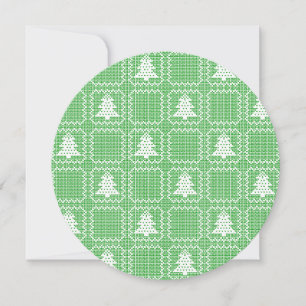 Cosy Christmas tree ugly sweater chequered pattern Card