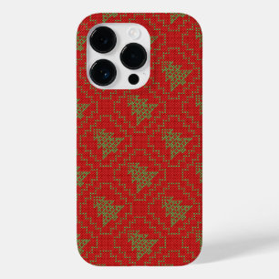 Cosy Christmas tree ugly sweater chequered pattern Case-Mate iPhone 14 Pro Case