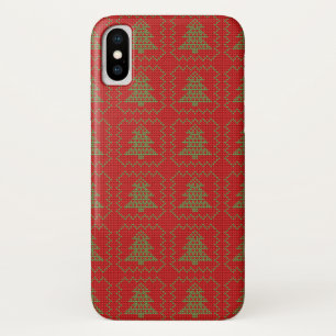 Cosy Christmas tree ugly sweater chequered pattern iPhone X Case
