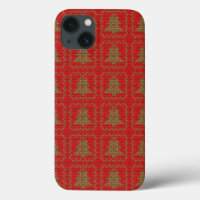 Cosy Christmas tree ugly sweater chequered pattern