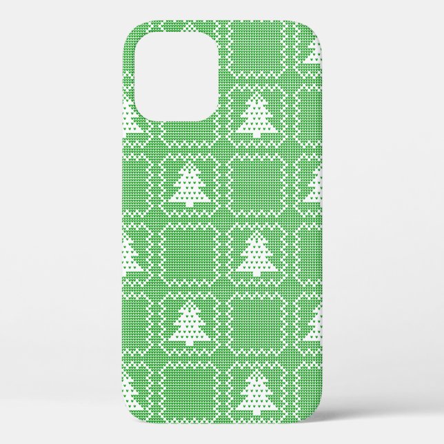 Cosy Christmas tree ugly sweater chequered pattern Case-Mate iPhone Case (Back)