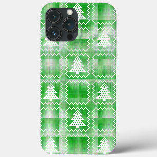 Cosy Christmas tree ugly sweater chequered pattern iPhone 13 Pro Max Case