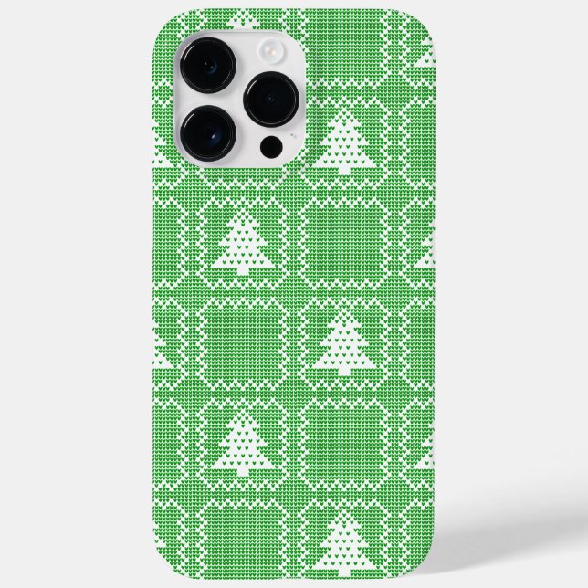 Cosy Christmas tree ugly sweater chequered pattern Case-Mate iPhone Case (Back)